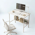 Modern Study Desk with Storage Shelf – Minimal Office Table for Home & Office